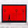 Abstract Architecture Woman Red Museum Street Lamp Wall Art Print