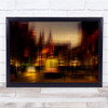 Amsterdam Netherlands Blur Blurry Night Impression Wall Art Print