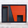 Architecture Abstract Lines Orange Geometry Shapes Wall Art Print