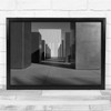 Architecture Monument Cubes Black & White Panorama Wall Art Print