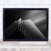 Black & White Square Building Rectangle Blurry Sky Wall Art Print