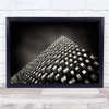 black and white looking up geometry shape building Wall Art Print