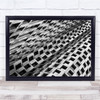 Facade Windows Metallic Silver Shining Black white Wall Art Print