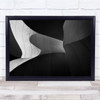 Grey Black & White Lines Curves Abstract Landscape Wall Art Print