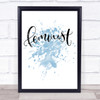 Feminist Inspirational Quote Print Blue Watercolour Poster