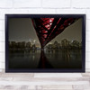 Night Architecture Bridge Red Cityscape Skyscraper Wall Art Print