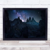 Night Landscapes Long Exposure Streaks Light Stars Wall Art Print