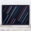 Red Lines Geometry Shapes Graphic Diagonal Stripes Wall Art Print