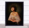 Sabina woman curly hair shoulders pink top sitting Wall Art Print Sabina woman curly hair shoulders pink top sitting Wall Art Print