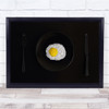 Still Life Egg Food Plate Kitchen Fork Knife Beads Wall Art Print
