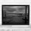 Sweden Forbidden Wired fence dirty black and white Wall Art Print