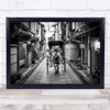 Asian Man Carrying Carriage Two Women Gion's Mood Wall Art Print