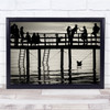 Evening Entertainment People Pier over sea Ladder Wall Art Print Evening Entertainment People Pier over sea Ladder Wall Art Print