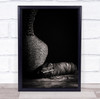 Knitting Yarn Needles Vase Wicker Wood Table Knit Wall Art Print