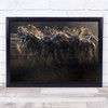 Motion horses animals running action racing field Wall Art Print