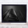 Skyscraper Dark Mysterious Lamp Light Black White Wall Art Print