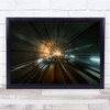 Train Railway Street Encounter light streaks fast Wall Art Print