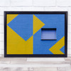 Window To The World Geometry yellow blue building Wall Art Print
