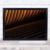 Abstract Lines Orange Geometry Shapes Dark Brown Wall Art Print