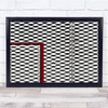 Abstract Red Frame Pattern Geometry Shapes Lines Wall Art Print