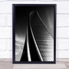 Architecture tall curved windows black and white Wall Art Print