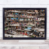 Crowded Village built up rural colourful vibrant Wall Art Print