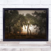 Forest Foggy Nature Forest path Mysterious Trees Wall Art Print