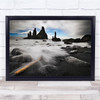 Iceland Reynisdrangar Landscape Nature Sea Rocks Wall Art Print