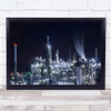 Industrial Architectures Factory Nightime lights Wall Art Print