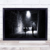 Monochrome Black & White People Corridor Hallway Wall Art Print