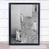 Photographers men in robes religious cobblestone Wall Art Print