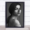 Saghar black and white woman ponytail woman pose Wall Art Print