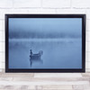 Still Waiting boat fishing reflection misty lake Wall Art Print