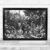 Suri Densing kids dancing Africa black and white Wall Art Print
