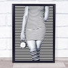 Time Is Mine black and white stripes alarm clock Wall Art Print