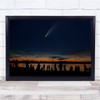 Comet People Cameras Silhouette Stars Sky River Wall Art Print