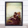 Flower Shikara woman large purple dress sitting Wall Art Print