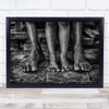 Harmony men and boys feet dirty black and white Wall Art Print