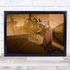 Madame De Sisiphos woman in dress ironing trees Wall Art Print