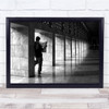 Mosque Newspaper Man Read Reading Black & White Wall Art Print