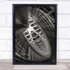 Mother Ship curved architecture black and white Wall Art Print