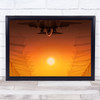Tender Velocity orange sun Aeroplane taking off Wall Art Print