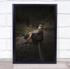 Waiting For The Past train tracks woman sitting Wall Art Print