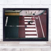 Aerial Red Street Umbrella Bike Zebra Crossing Wall Art Print