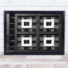 Architecture Lines Black White Building Bricks Wall Art Print