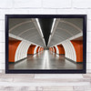 Austria West Train Station Orange white tunnel Wall Art Print