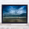 Beach Landscape Person Sky Clouds Surfer Storm Wall Art Print