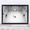 Black & White Prison Room Doorway Man Sweeping Wall Art Print