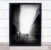 Dreaming kids playing football black and white Wall Art Print