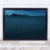 Misty Landscape Horse Night Riding Person East Wall Art Print